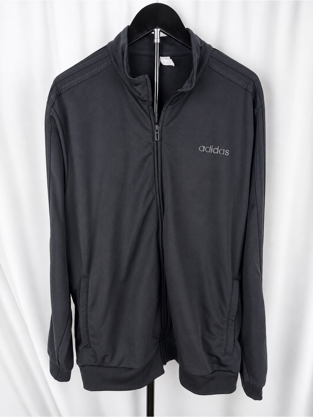 adidas Men's Black Full-Zip Lightweight Essentials Warmup Jacket